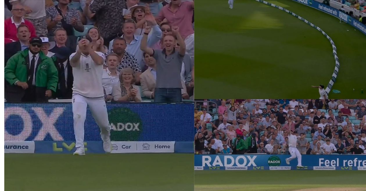 Ben Stokes takes a spectacular catch