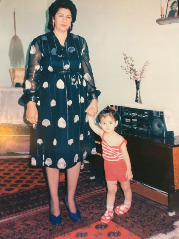 Former Miss England Hammasa with her grandmother in Kabul.