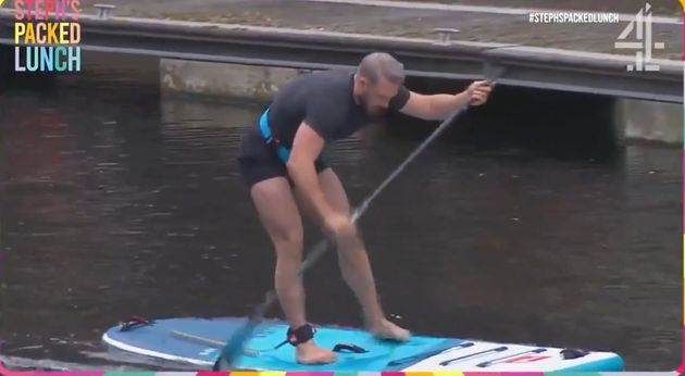 John Whaite tried out paddleboarding on Steph's Packed Lunch