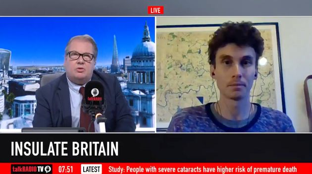 TalkRADIO host Mike Graham speaking to Insulate Britain spokesperson Cameron Ford