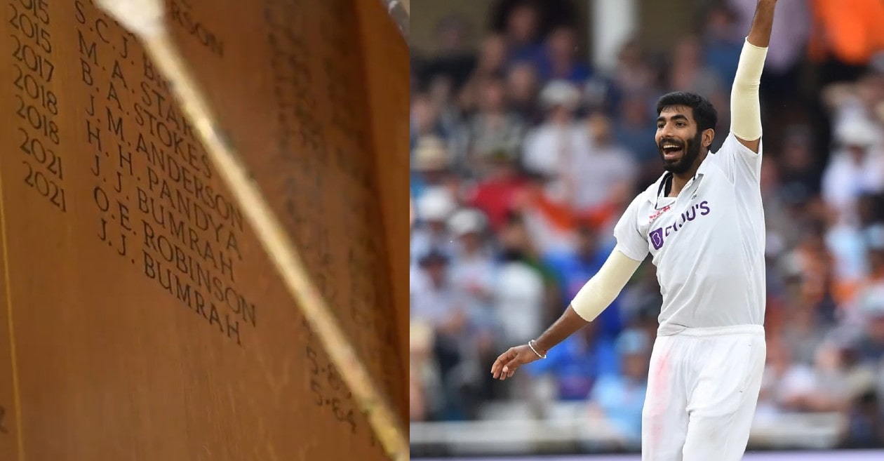 Jasprit Bumrah's name goes to Trent Bridge honours board