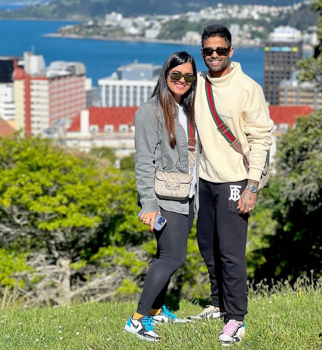 Suryakumar Yadav with his wife