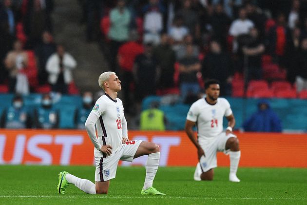 Players kneel against racism before the England v Scotland Euro 2020 match last week