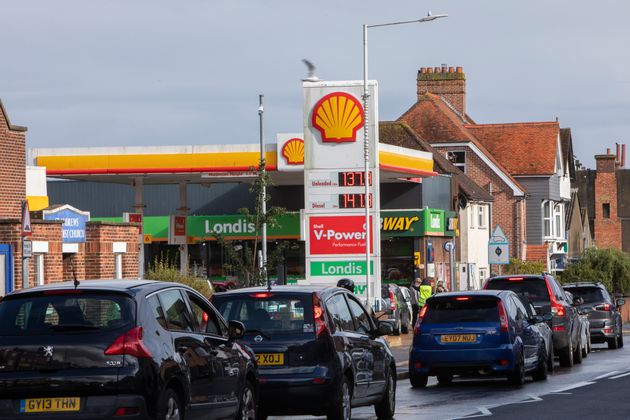 <strong>As the fuel crisis in the UK continues, this Shell petrol station is open for business as usual, motorists arrive in with their cars to fill up with fuel.</strong>