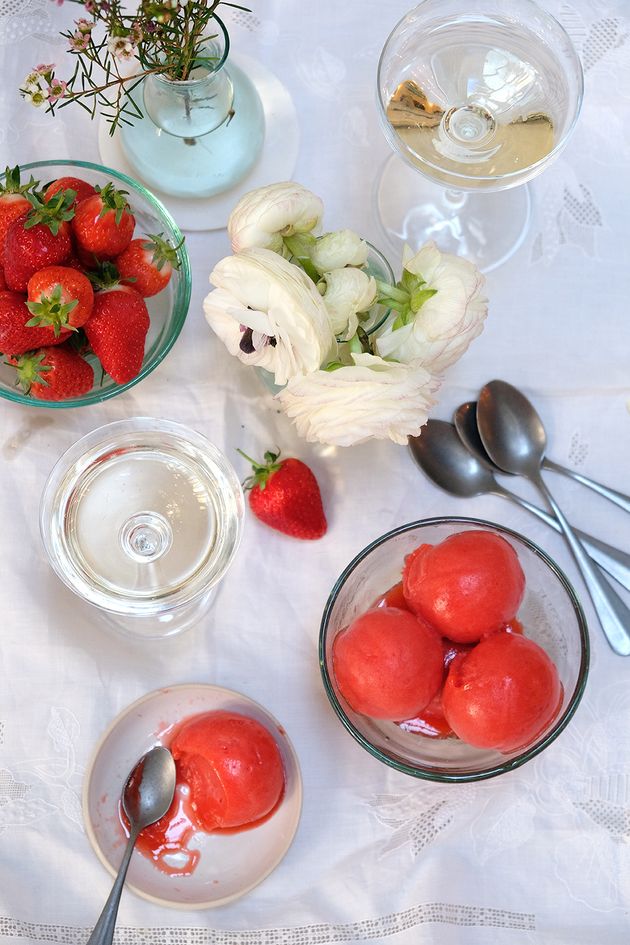 Strawberry sorbet