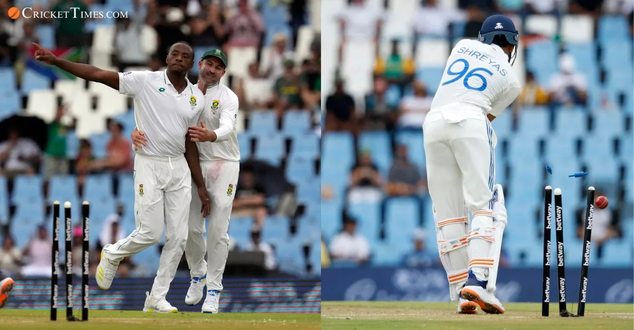 Kagiso Rabada bowls a cracker to dismiss Shreyas Iyer