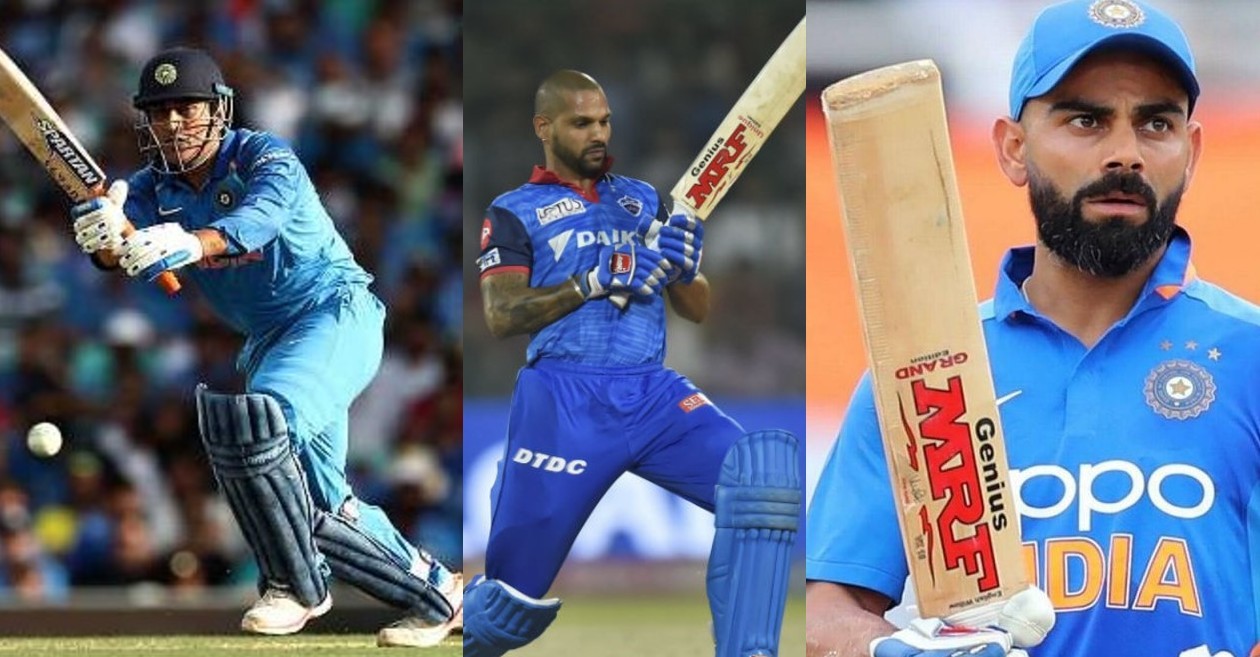 MS Dhoni, Shikhar Dhawan and Virat Kohli