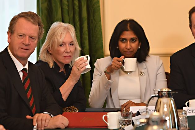 (Left to right) Scottish secretary Alister Jack, culture secretary Nadine Dorries, and attorney general Suella Braverman