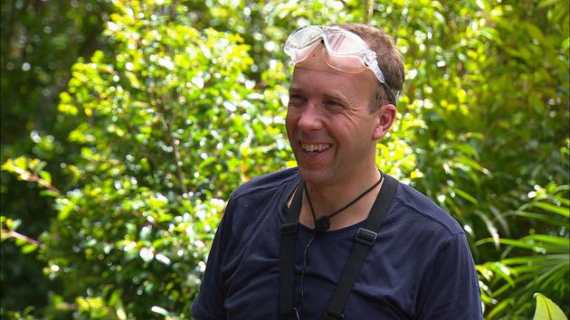 Matt Hancock taking part in a Bushtucker Trial.