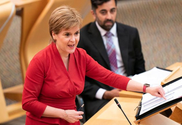 <strong>Nicola Sturgeon speaks at the Scottish parliament during First Minister's Questions.</strong>