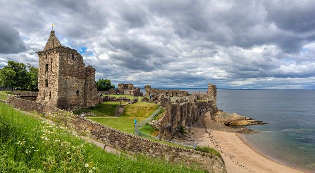  St Andrew's Castle, located on a rocky promontory in St Andrews, Fife, Scotland. 