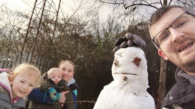 Siobhan Triplett with husband, Aaron, and children Maple and Lycan. 