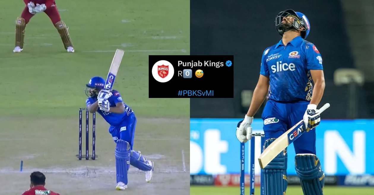 Rohit Sharma out for duck against Punjab Kings