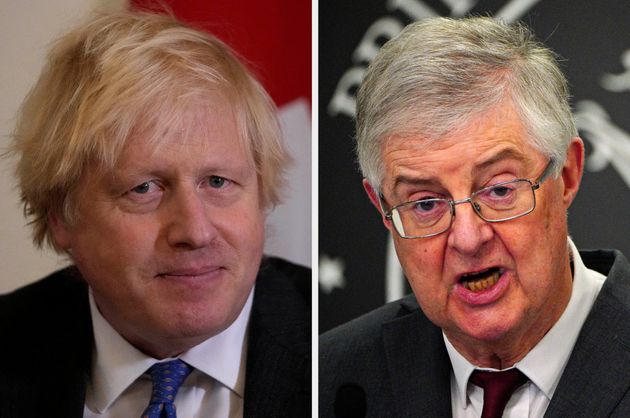 <strong>UK prime minister Boris Johnson and Mark Drakeford, the first minister of Wales.</strong>