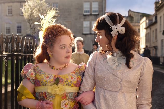 Nicola Coughlan as Penelope Featherington (left) 