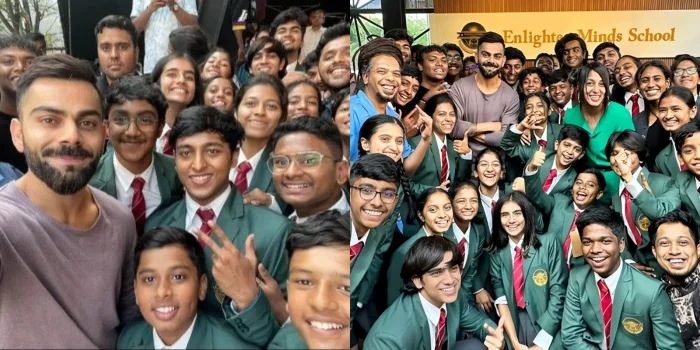 Virat Kohli with college students