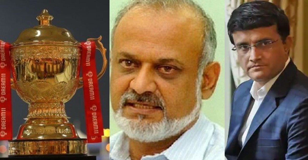 IPL 2021 trophy, Brajesh Patel and Saurav Ganguly