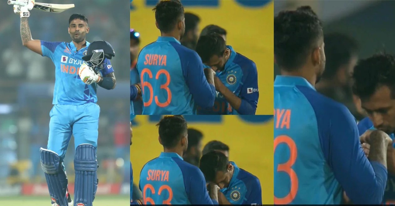 Yuzvendra Chahal kisses Suryakumar Yadav's hand