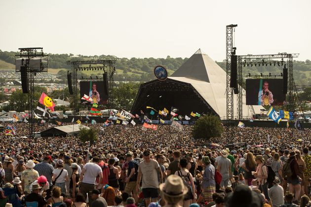 Glastonbury's iconic Pyramid Stage as seen during 2019's festival