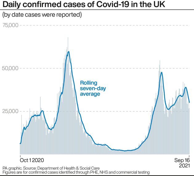 Daily confirmed cases of Covid-19 in the UK