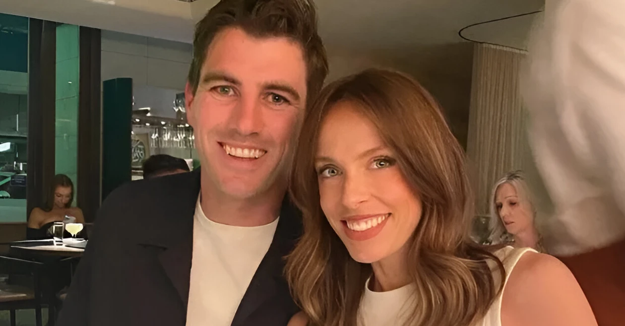 Pat Cummins with wife Becky Boston