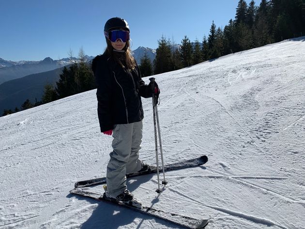 Tasha on the slopes in the Pyrenees.