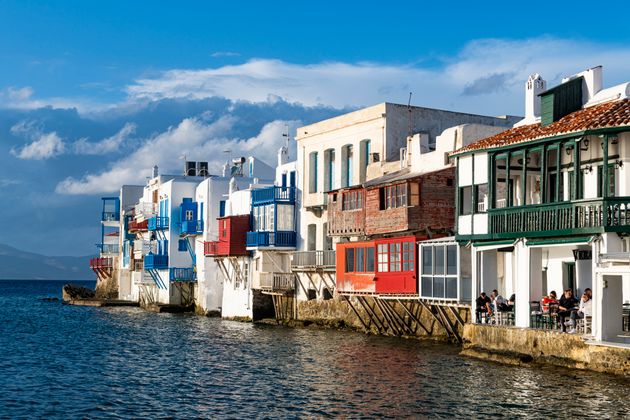 The Little Veniec area of Horta on Mykonos in the Cyclades islands