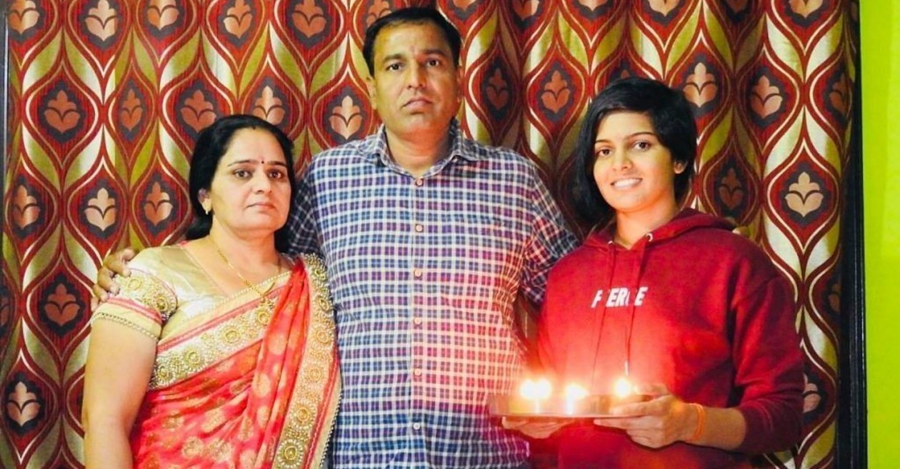 Priya Punia with her parents