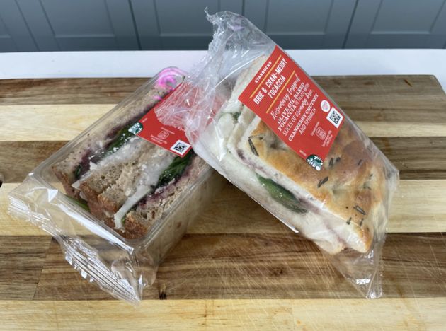 Starbucks' Festive Feast Panini (left) and Brie & Cran-merry Focaccia (right)