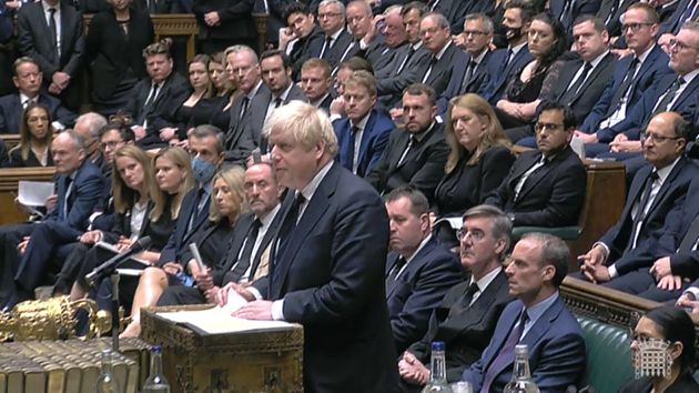 <strong> Boris Johnson speaks in the chamber of the House of Commons on Monday.</strong>