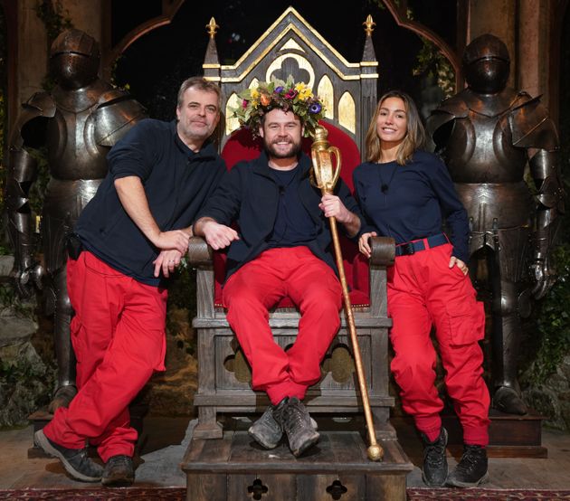 The 2021 I'm A Celebrity finalists: (L-R) Simon Gregson, Danny Miller and Frankie Bridge