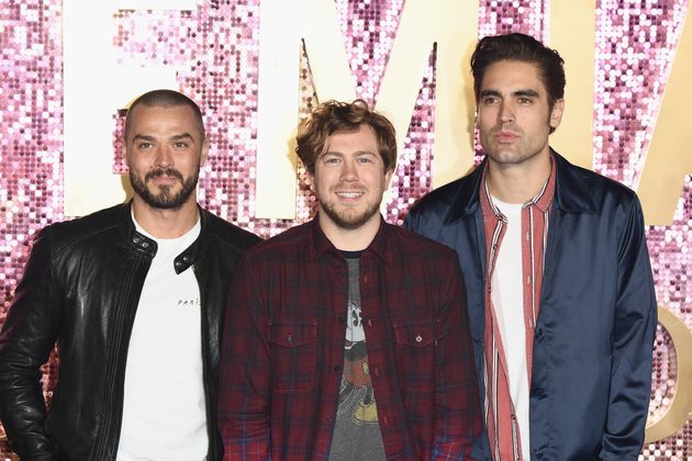 Charlie with bandmates Matt Willis and James Bourne