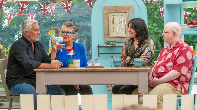 Matt with the team in the Bake Off tent