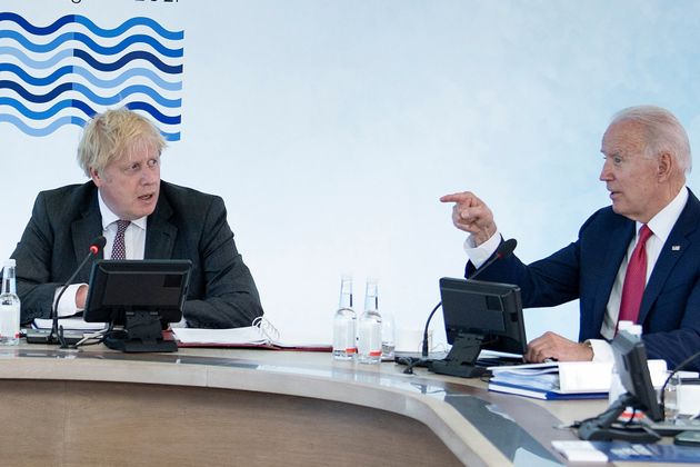 <strong>Boris Johnson and Joe Biden at the G7 summit in Carbis Bay, Cornwall in June.</strong>