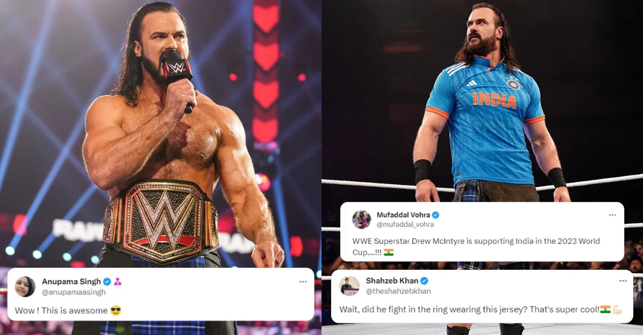 WWE superstar Drew McIntyre sports India's ODI jersey