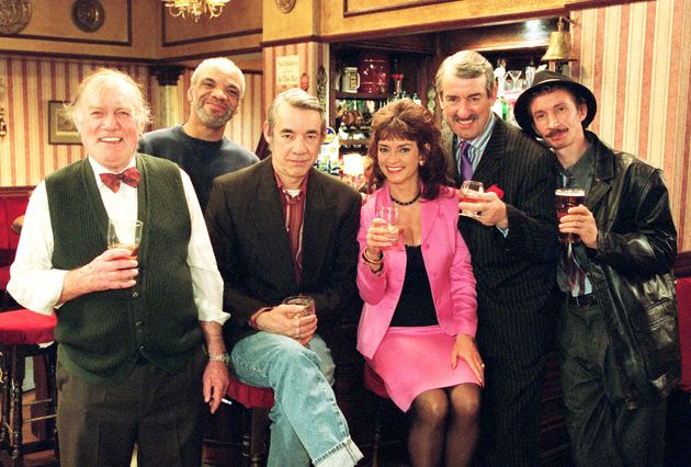 Patrick pictured with members of the Only Fools And Horses cast in 2001