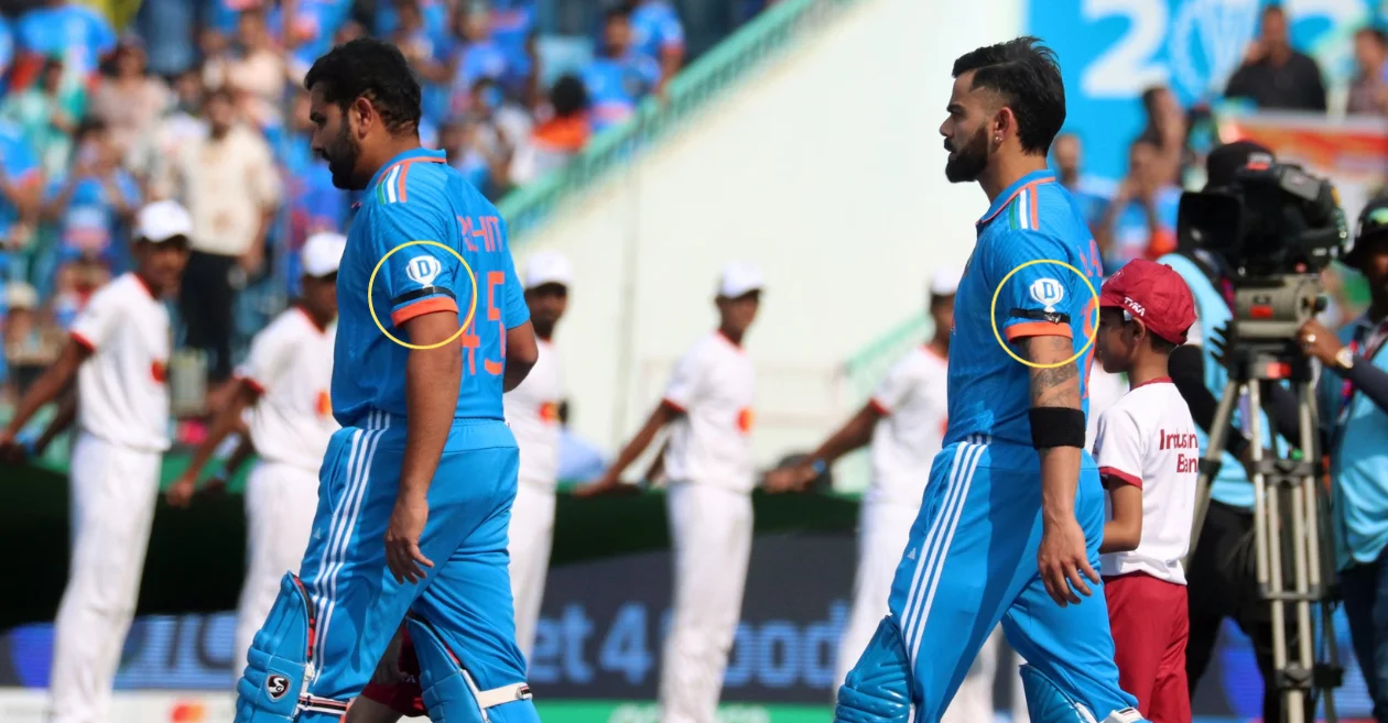 Rohit Sharma and Virat Kohli donning black armbands