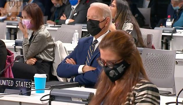 US president Joe Biden had his eyes closed at COP26