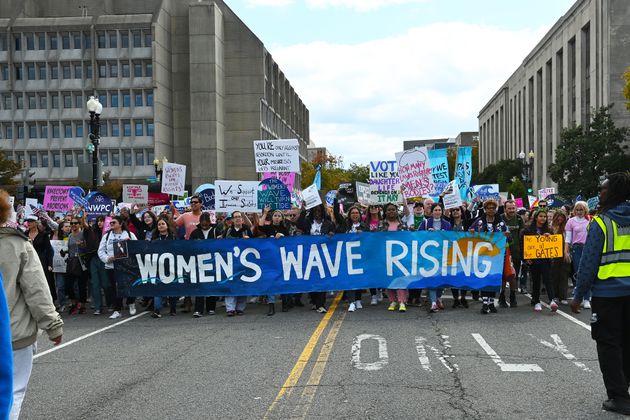 Thousands of protesters turn out in Washington, D.C., on Oct. 8.