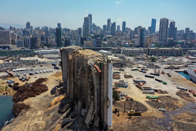 Drone footage of Beirut port and its surroundings almost a year after blast