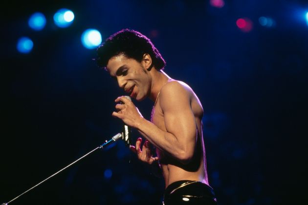 Prince performing live in 1985