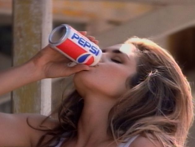 Cindy Crawford as she appeared in the Pepsi ad from the 1992 Super Bowl.
