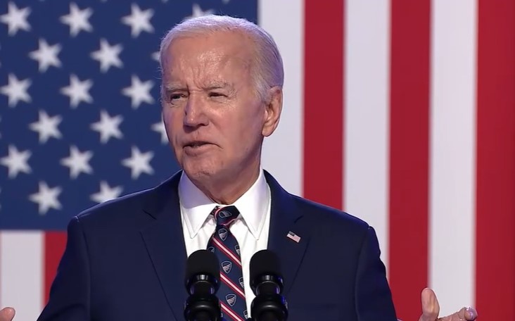 Biden gives a speech on democracy in Blue Bell, PA.